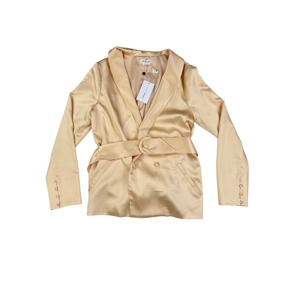 Lovers & Friends Holt Satin Blazer in Champagne - Picture 1 of 5